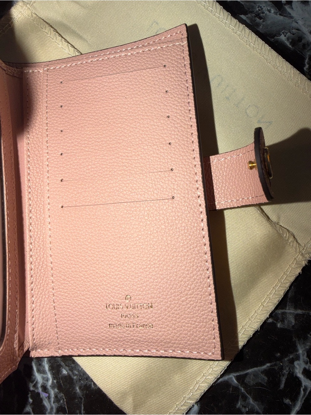 Louis Vuitton Light Pink Embossed Monogram Wallet - Picture 3 of 5